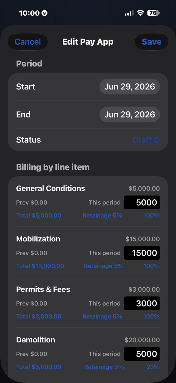Pay applications